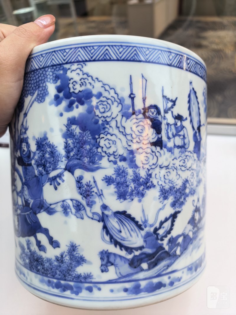 清初 青花三国故事笔海 - 图7